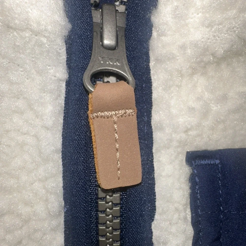 CARTER'S Kids Navy Blue & Beige Sherpa Vest With Zipper & Pockets Size 12m